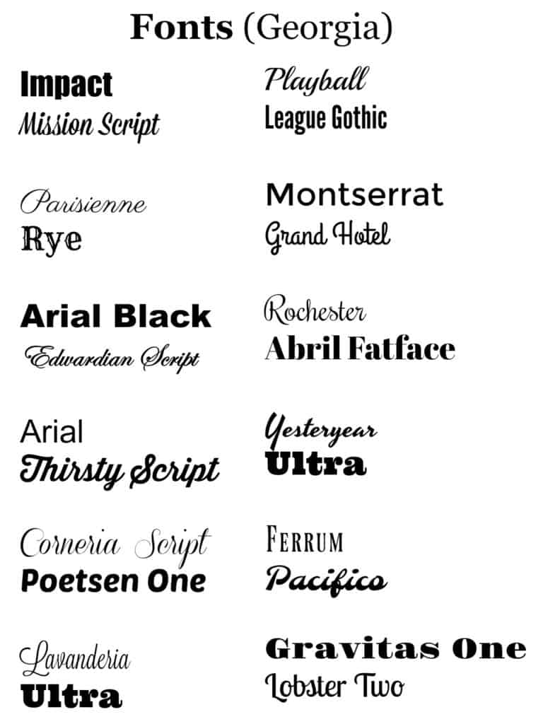 font pairings