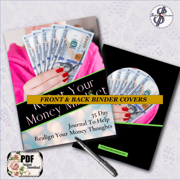 reset your money mindset front and back cover binder insert