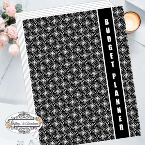 budget planner black and white damask cover