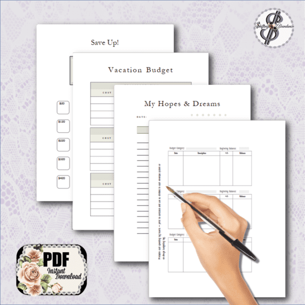 budget planner interior pages