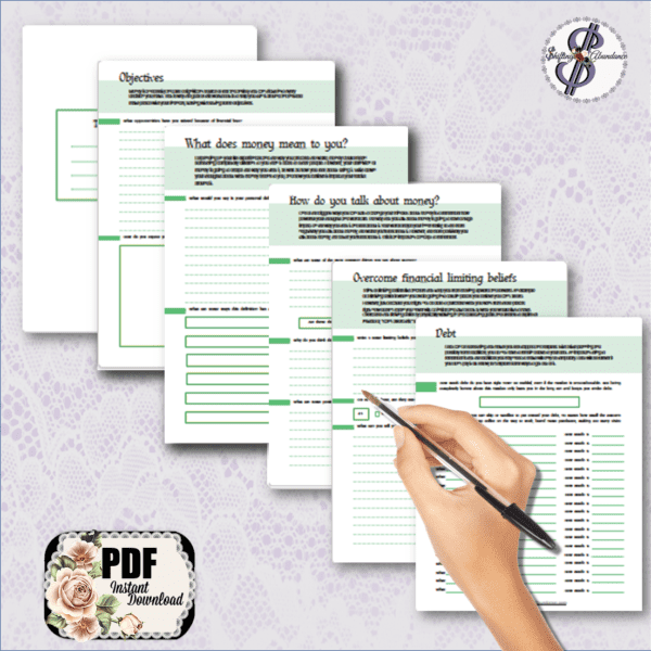 fearless money mindset journal and workbook interior pages