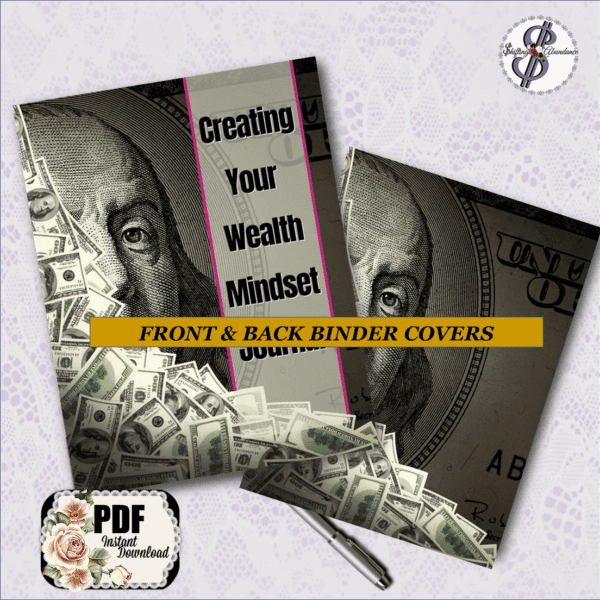 Creating your wealth mindset journal front and back binder cover inserts