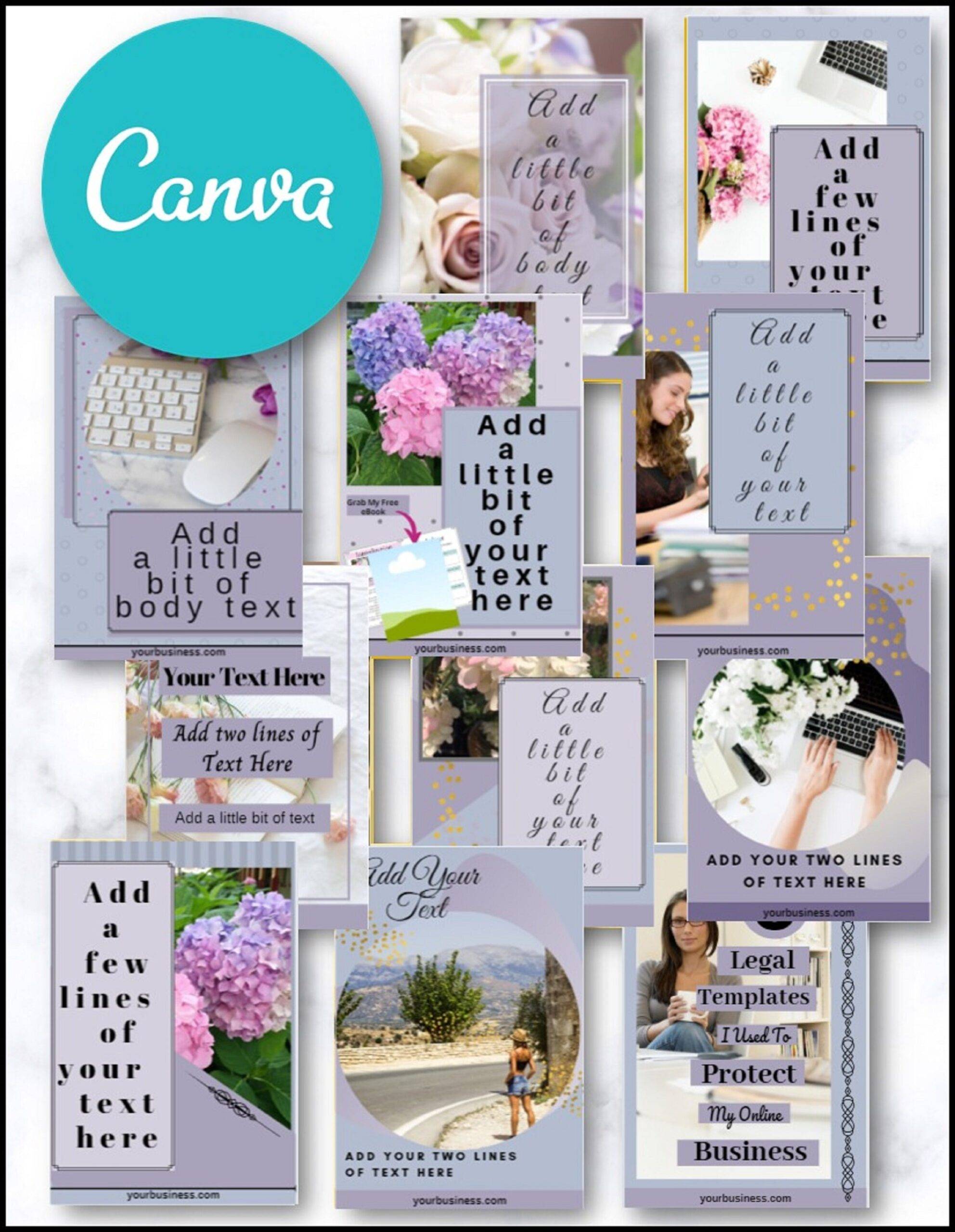 editable Pinterest templates in sunset gray 