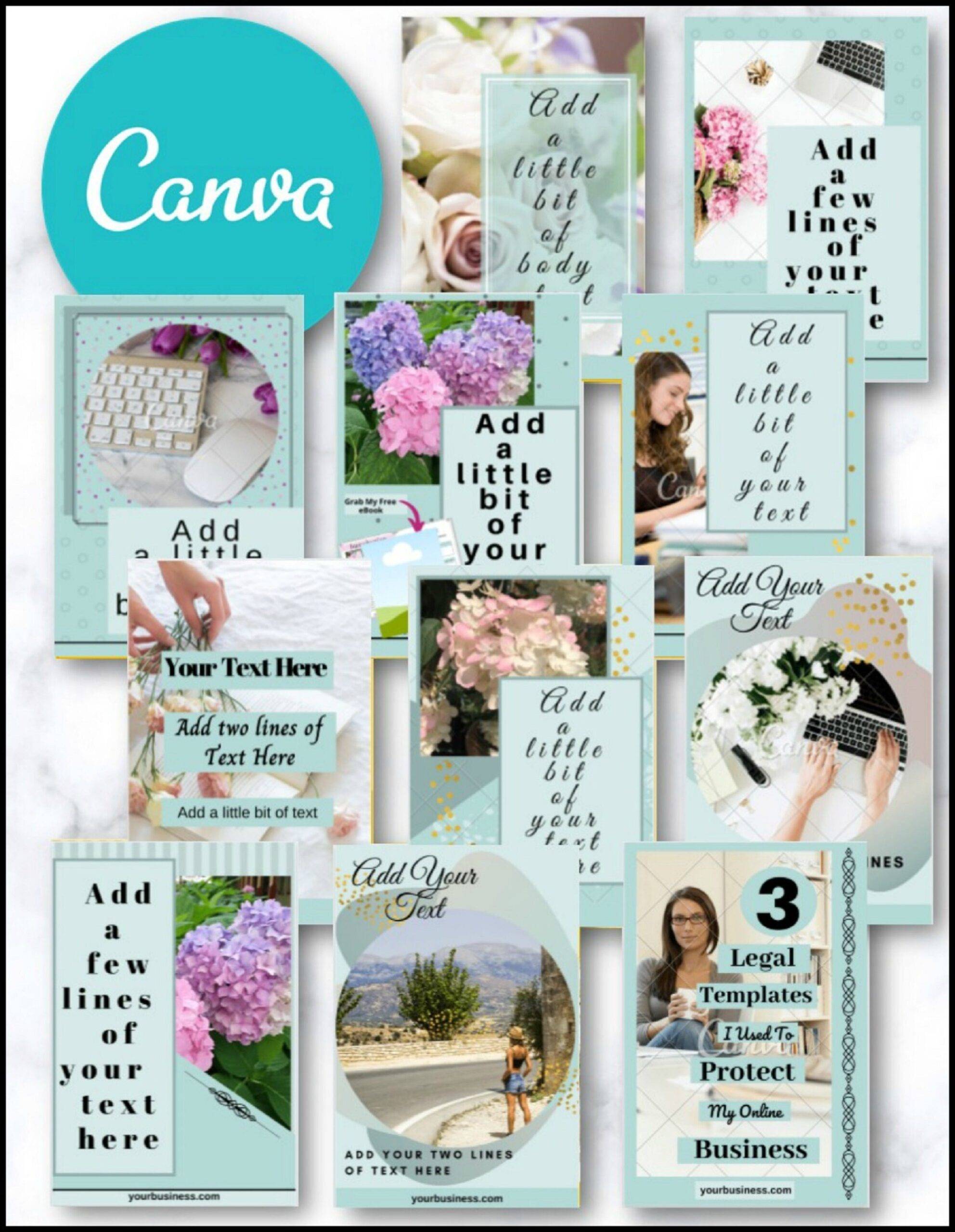 editable Pinterest templates teal