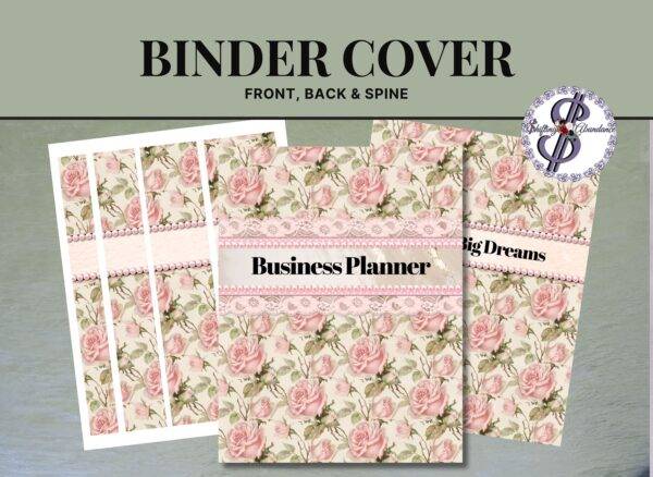 business planner cover front, back & spine