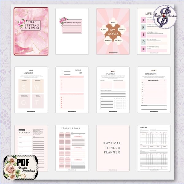 goal setting planner interior pages