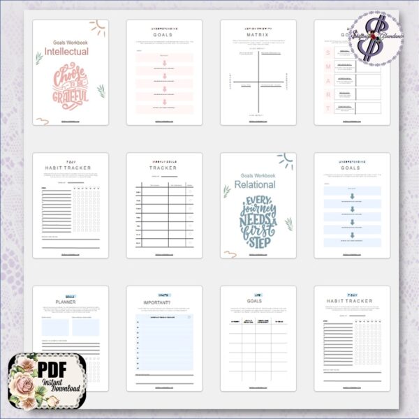 goal setting planner interior pages