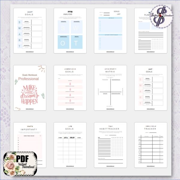 goal setting planner interior pages