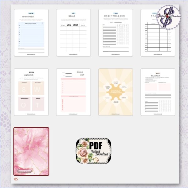 goal setting planner interior pages