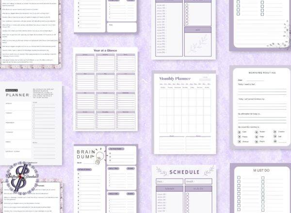 self reflection planner and journal interior pages