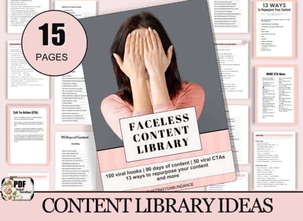 CONTENT LIBRARY IDEAS, 15 pages, faceless content library